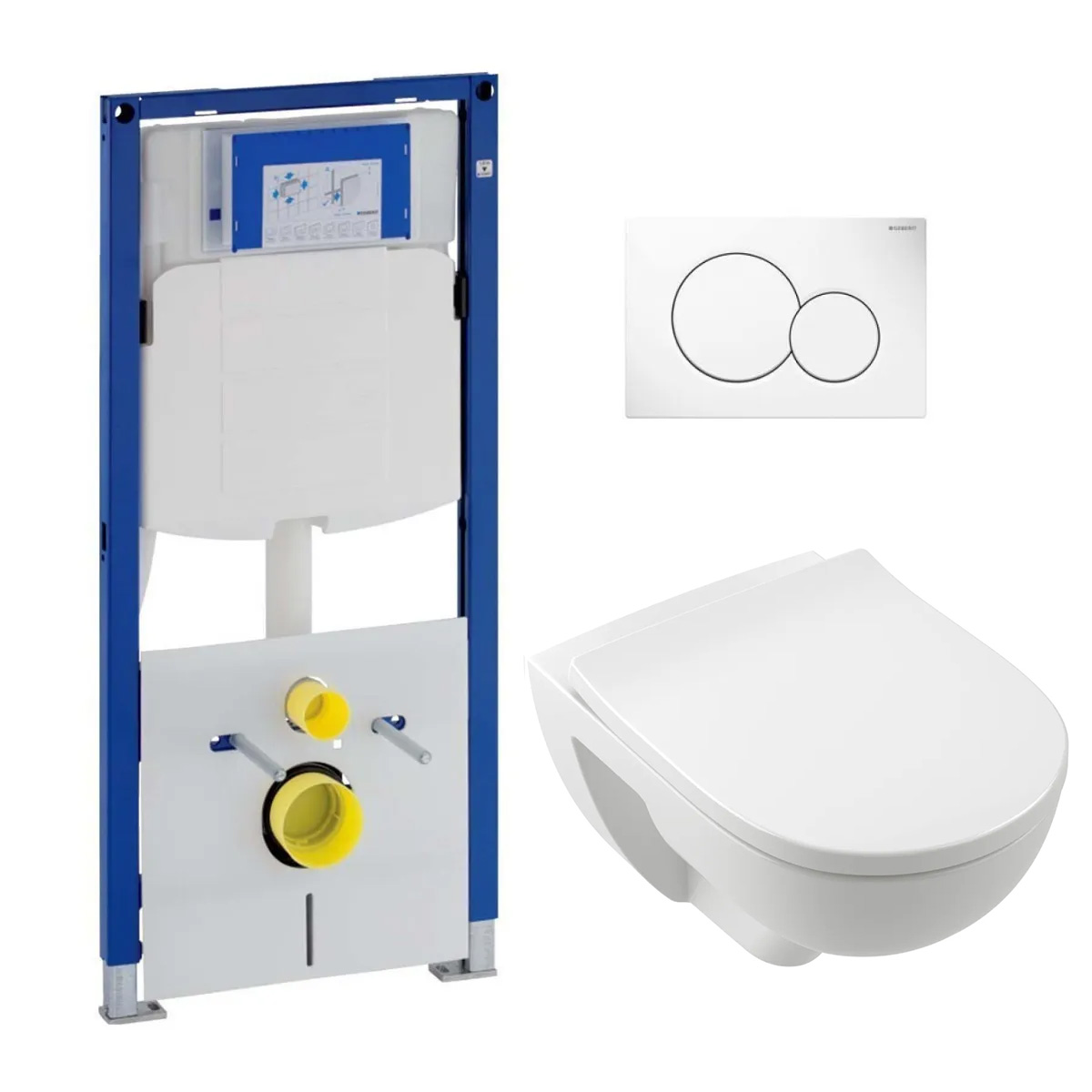 Geberit UP320 toiletset met Villeroy & Boch O.novo randloos toilet met TwistFlush en softclose zitting
