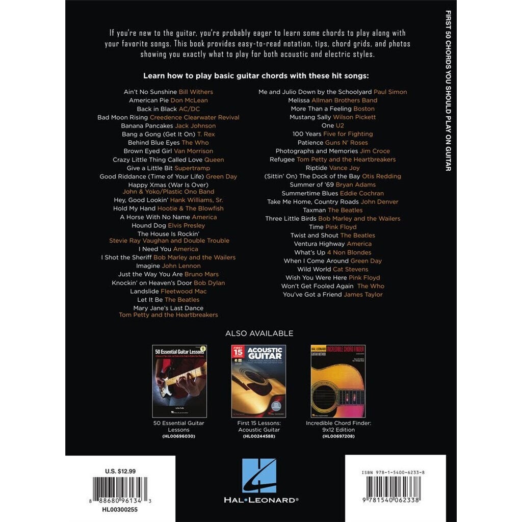 Hal Leonard First 50 Chords You Should Play on Guitar One-of-a-kind collection