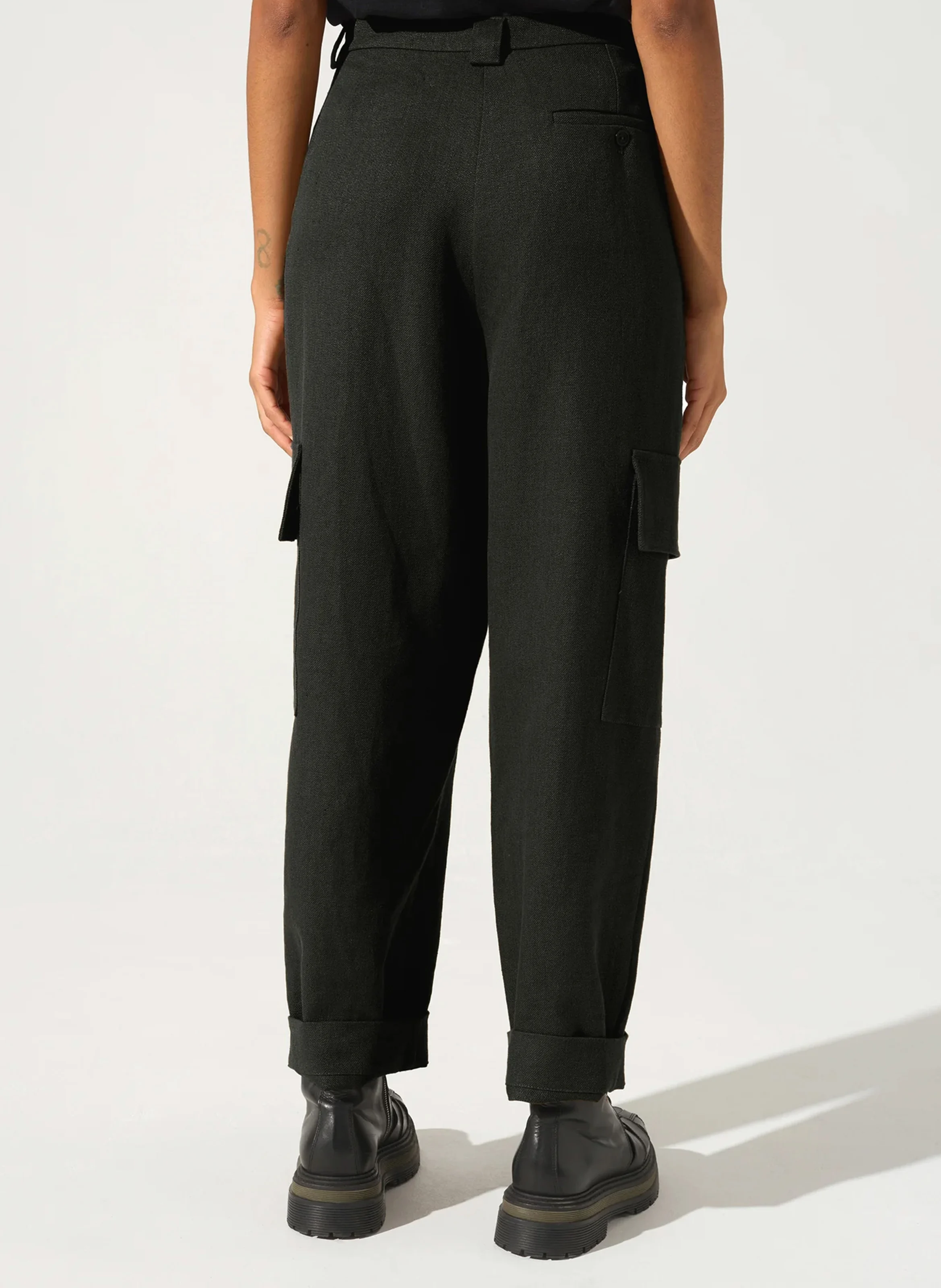Pantalon large cargo | Noir