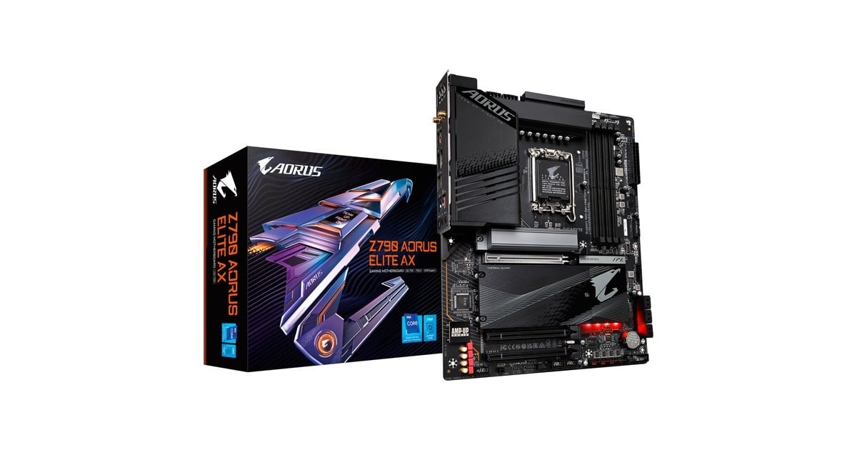 GIGABYTEZ790 AORUS ELITE AX socket 1700 moederbord  (Zwart, RAID, 2,5Gb-LAN, WLAN, BT, Sound, ATX)