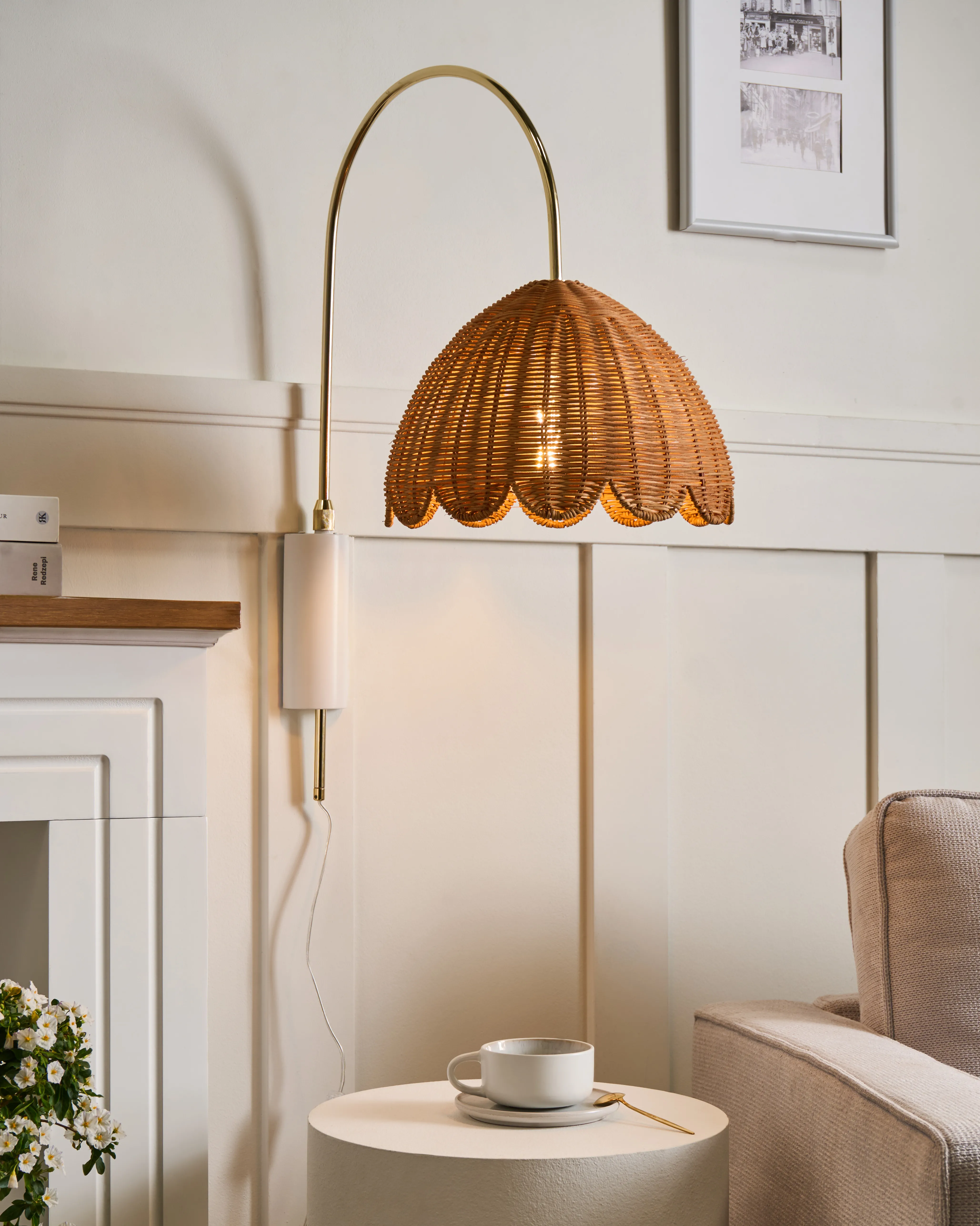 Wandlamp VALUKKAI Rotan Natuurlijk