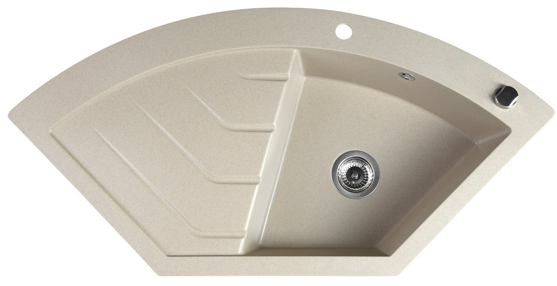 Sapho spoelbak 114x57,5cm met kraangat beige graniet