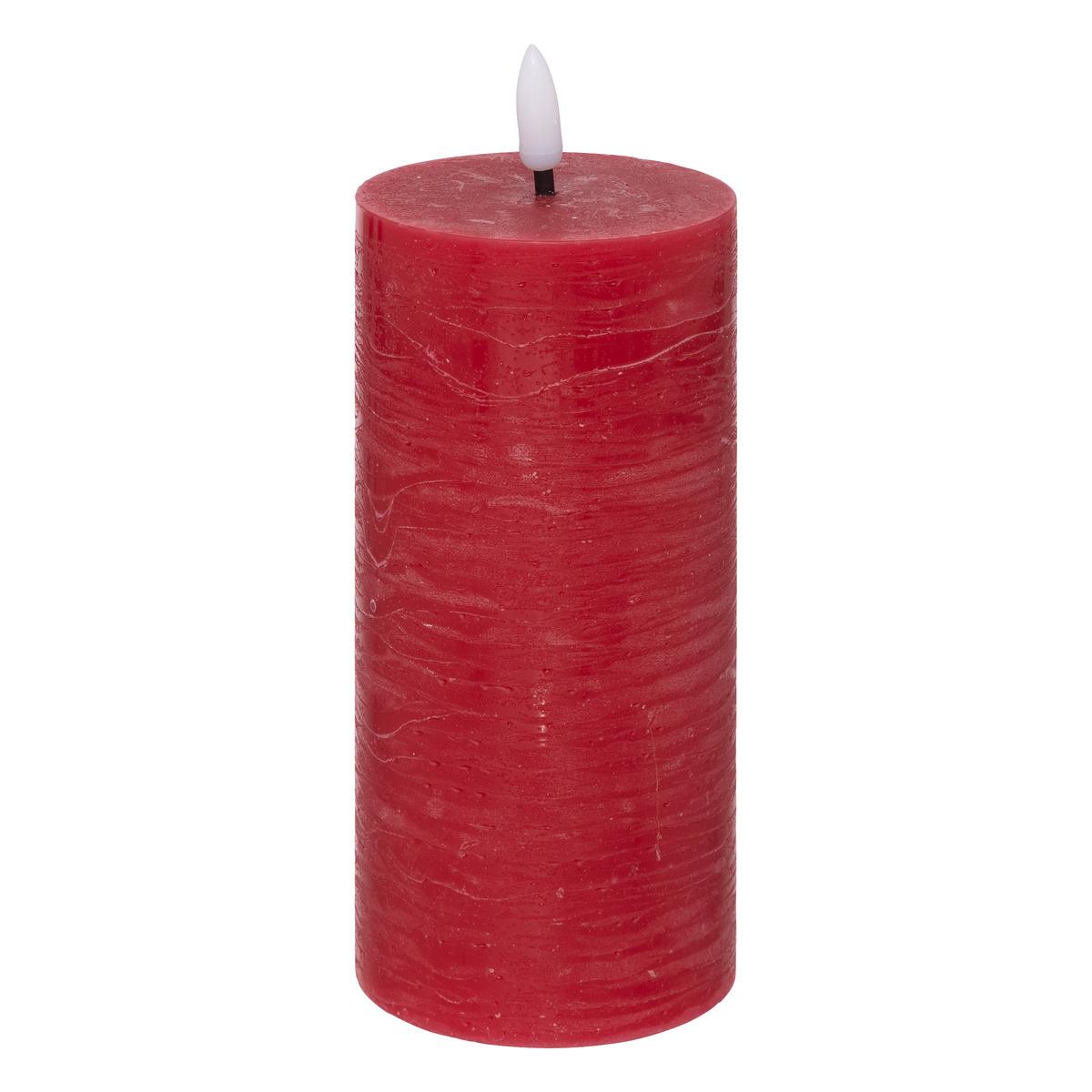 BOUGIE RONDE LED MOLIA ROUGE 7X18CM