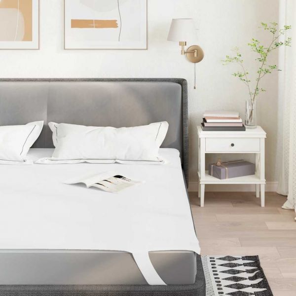 vidaXL Protetor de Colchão Impermeável 90x220 cm Branco - 1668641742