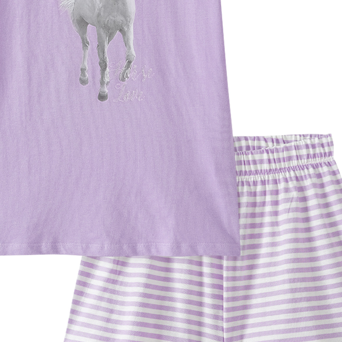 Yigga Mädchen Shorty mit Pferde-Motiv helllila