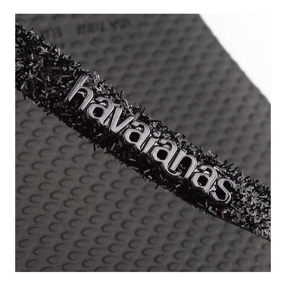 Havaianas SLIM GLITTER II - Tongs Femme black/dark grey