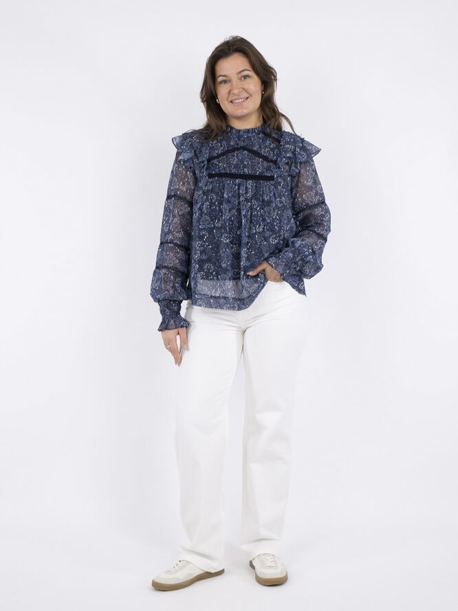 Neo Noir Sarna Pure Paisley Blouse Blå