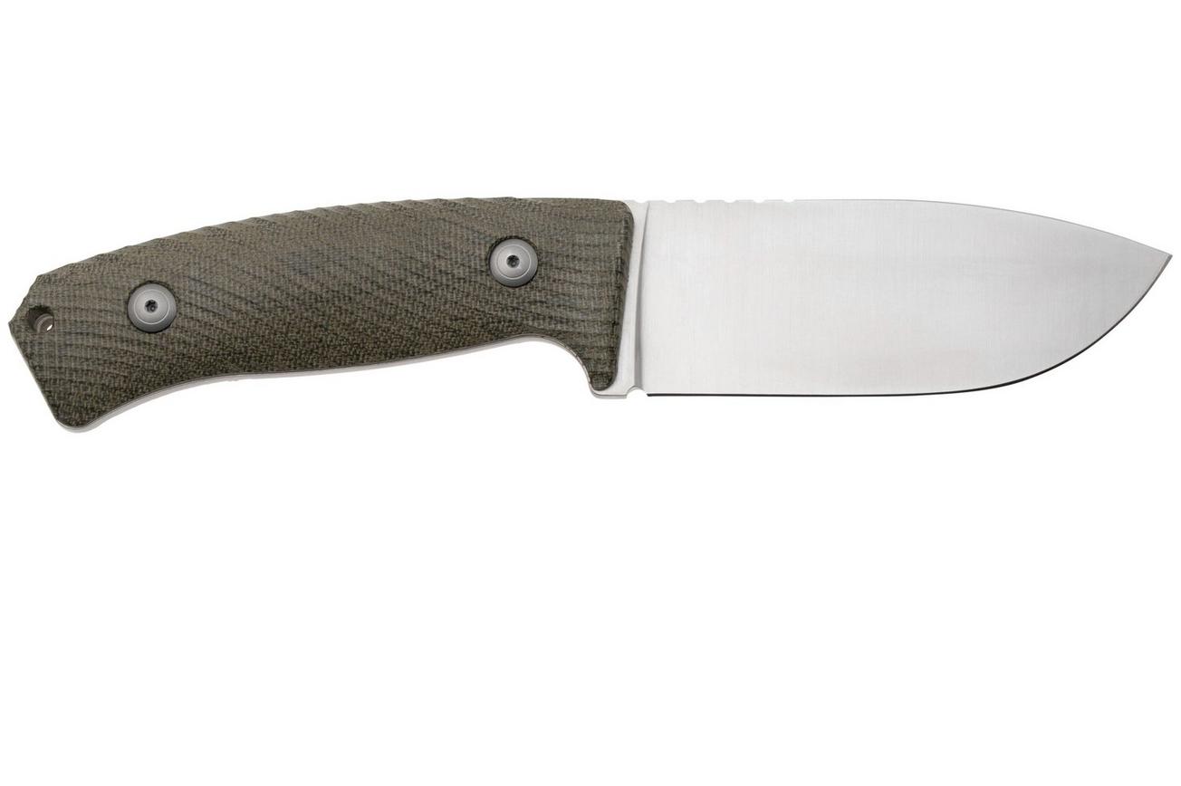 LionSteel M3 M3-CVG Green Canvas Micarta vaststaand mes