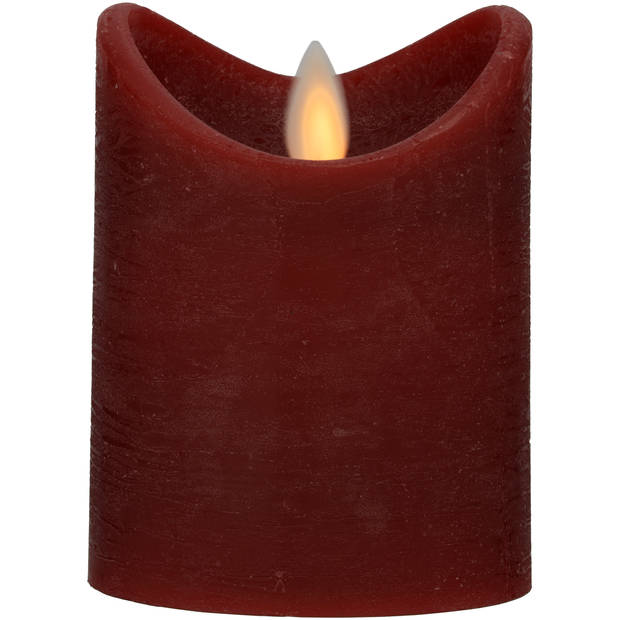 Blokker Rustieke LED Kaars - 7,5x10 cm - Rood