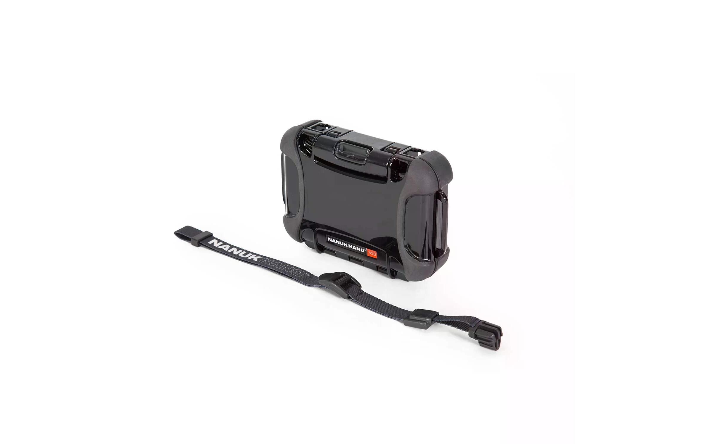 Outdoor-Koffer Nano Case 310 (131 x 77 x 28) schwarz SchwarzNANUK NANO Case mit patentierten PowerClaw-Verschlusssystem und wasserfesten Design.