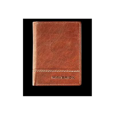 Maverick Rough Gear - Porte-cartes anti-piratage pour 14 cartes - cognac