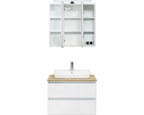 Pelipal Quickset 360 badkamermeubelset, BxHxD 78 x 200 x 50 cm, witte fronten met witte keramische wastafel, 360.078003
