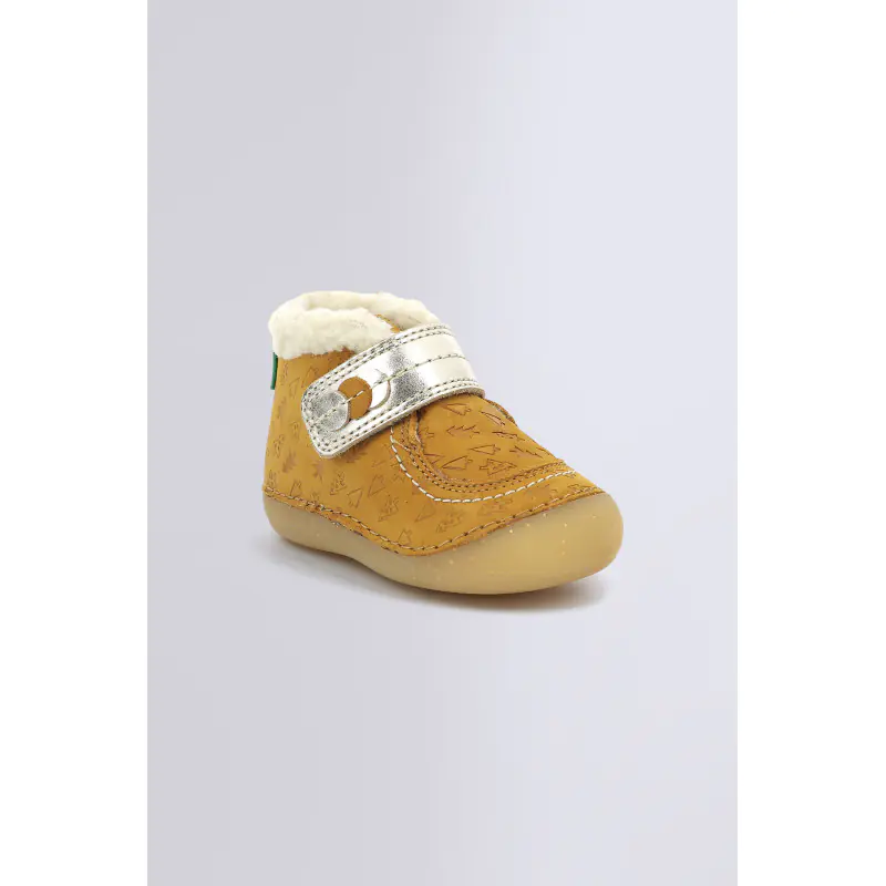 SO SCHUSS JAUNE OR FANTAISIE BOTTILLONS Cuir Fille