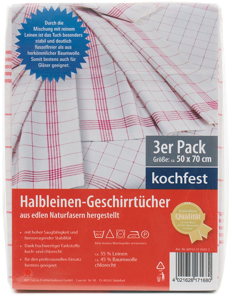 Gözze Geschirrtuch »Halbleinen Geschirrtuch, Des. 60152« aus edlen Naturfasern
