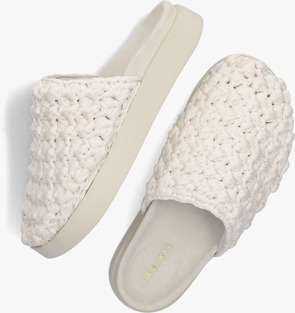 INUIKII witte inuikii muiltjes knitted clog