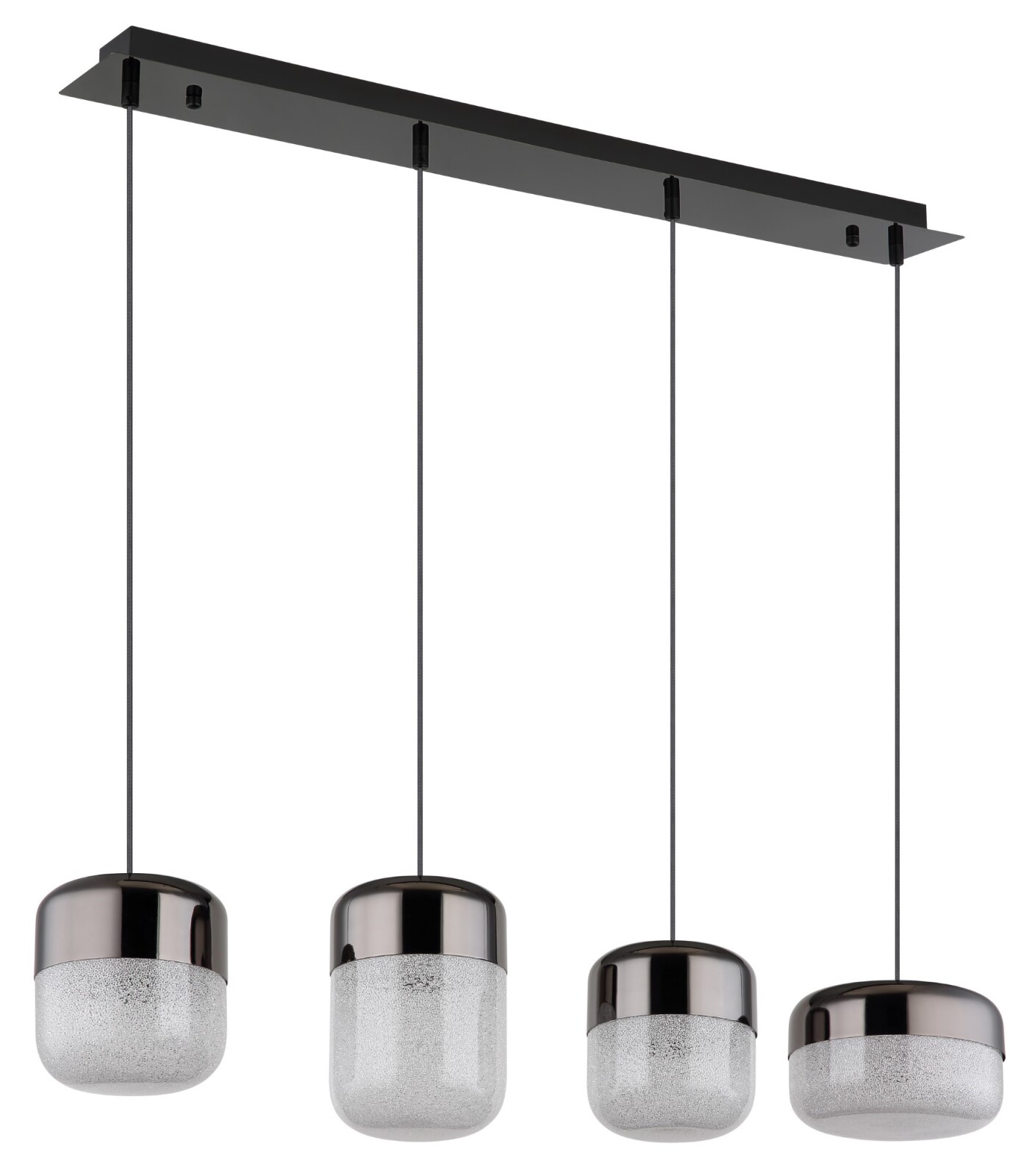 LED-Hängeleuchte - graphit matt - K9 Kristalle - 4-flammig