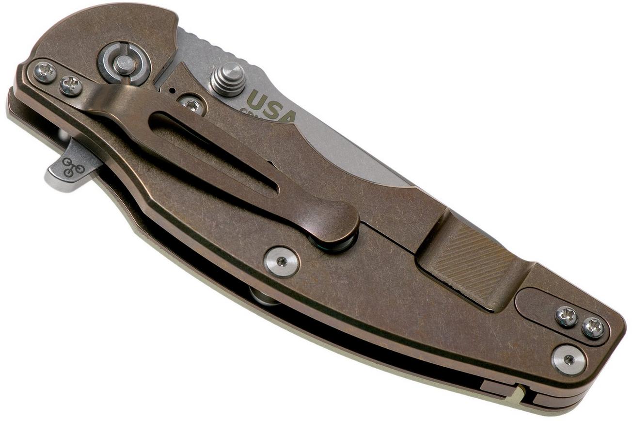 Rick Hinderer Jurassic Spearpoint 20CV Stonewash Bronze Translucent Green G10 zakmes