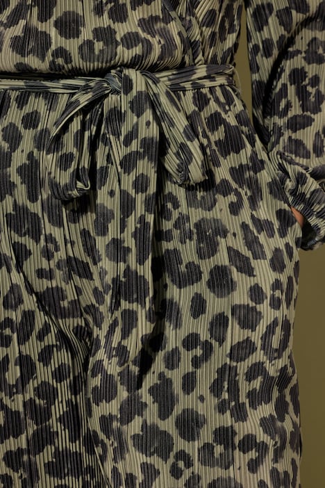 Jumpsuit, Plissee, Leo, weites Bein