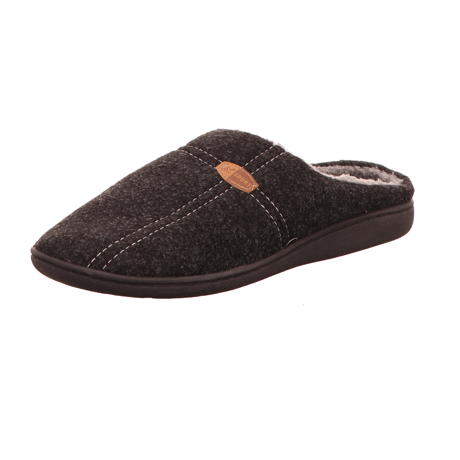 Home Comfort Herren-Pantoffel gefüttert Schwarz
