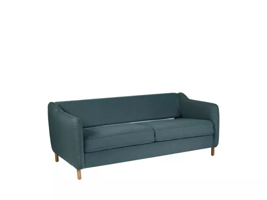 Vornay - Canapé convertible express 3 places en tissu - Bleu pétrole