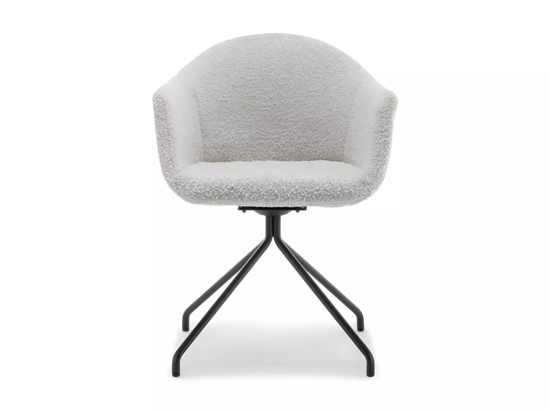 Kooij - Chaise de bureau en tissu bouclette et métal - Écru
