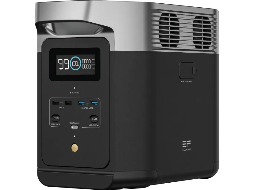 EcoFlow Delta 2 - Transportabel strømstation - litiumjernfosfat - 1024 Wh - Wi-Fi, Bluetooth - output-stikforbindelser: 13 - Europa