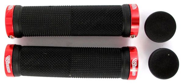 SB3 Paire de Grips KHEOPS Lock On Noir Rouge