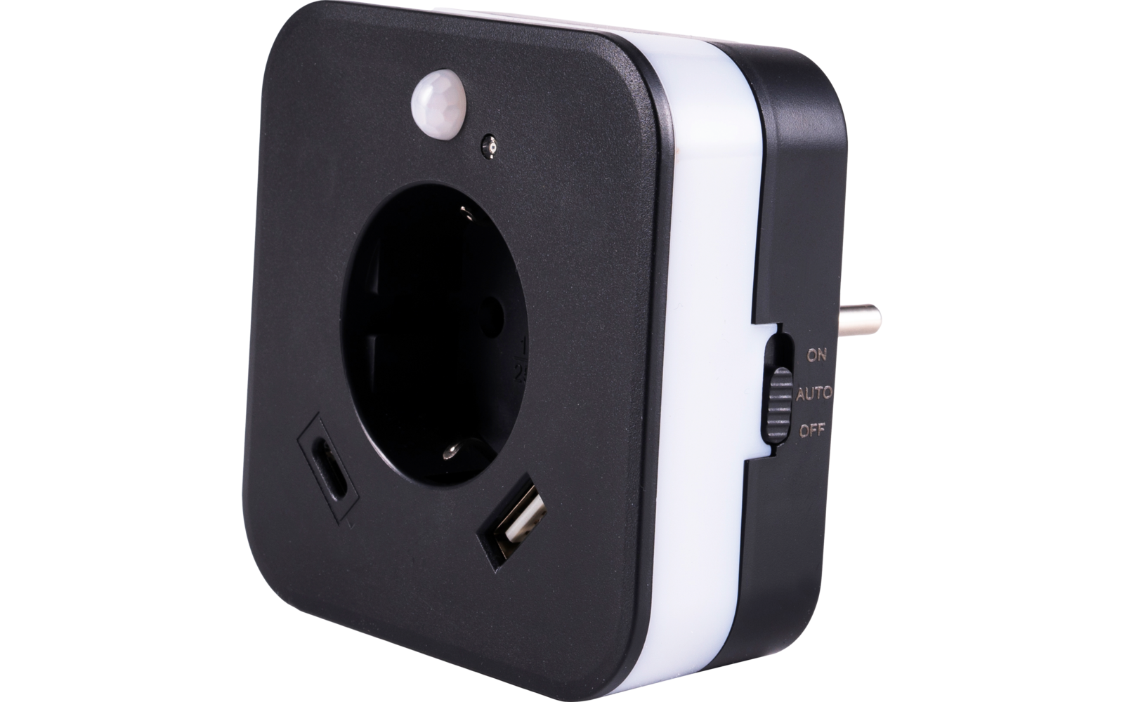 InnTec LED Nachtlicht SLED02C mit Bewegungssensor / Steckdose / USB-A / USB-C weiß