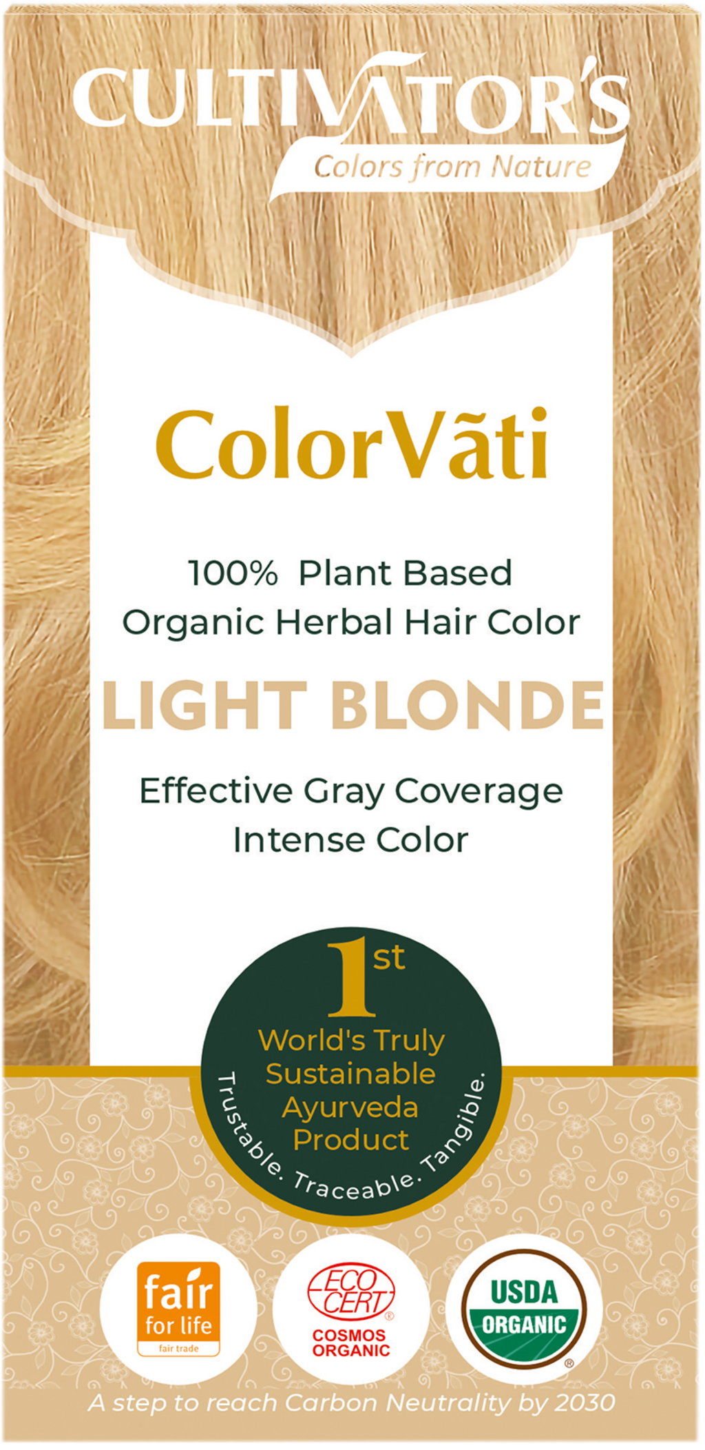 CULTIVATOR'S  ColorVãti Organic Herbal Hair Color - 02 Light Blonde, 100 g