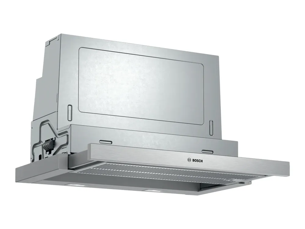 Bosch Serie | 4 DFS067A51 - Hætte - teleskopisk - Niche - bredde: 52.4 cm - dybde: 29 cm - udtrækning og recirkulation (-) - med intern motor - metalgrå