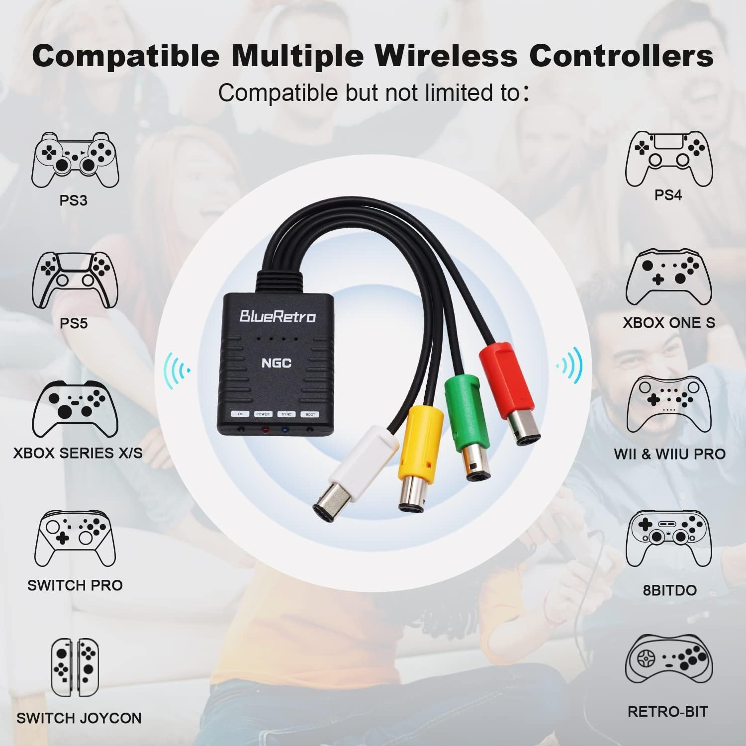 Wireless Retro Receiver Bluetooth Game Controller Adapter für Nintendo GameCube Konsole - Schwarz
