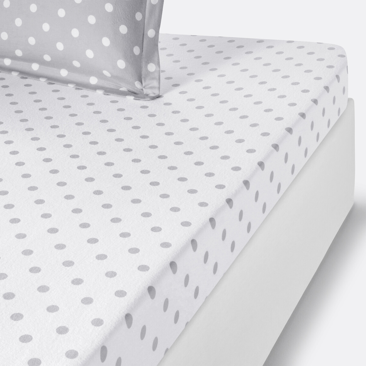 LA REDOUTE INTERIEURS<br>Lençol de flanela com estampa de bolinhas Clarisse