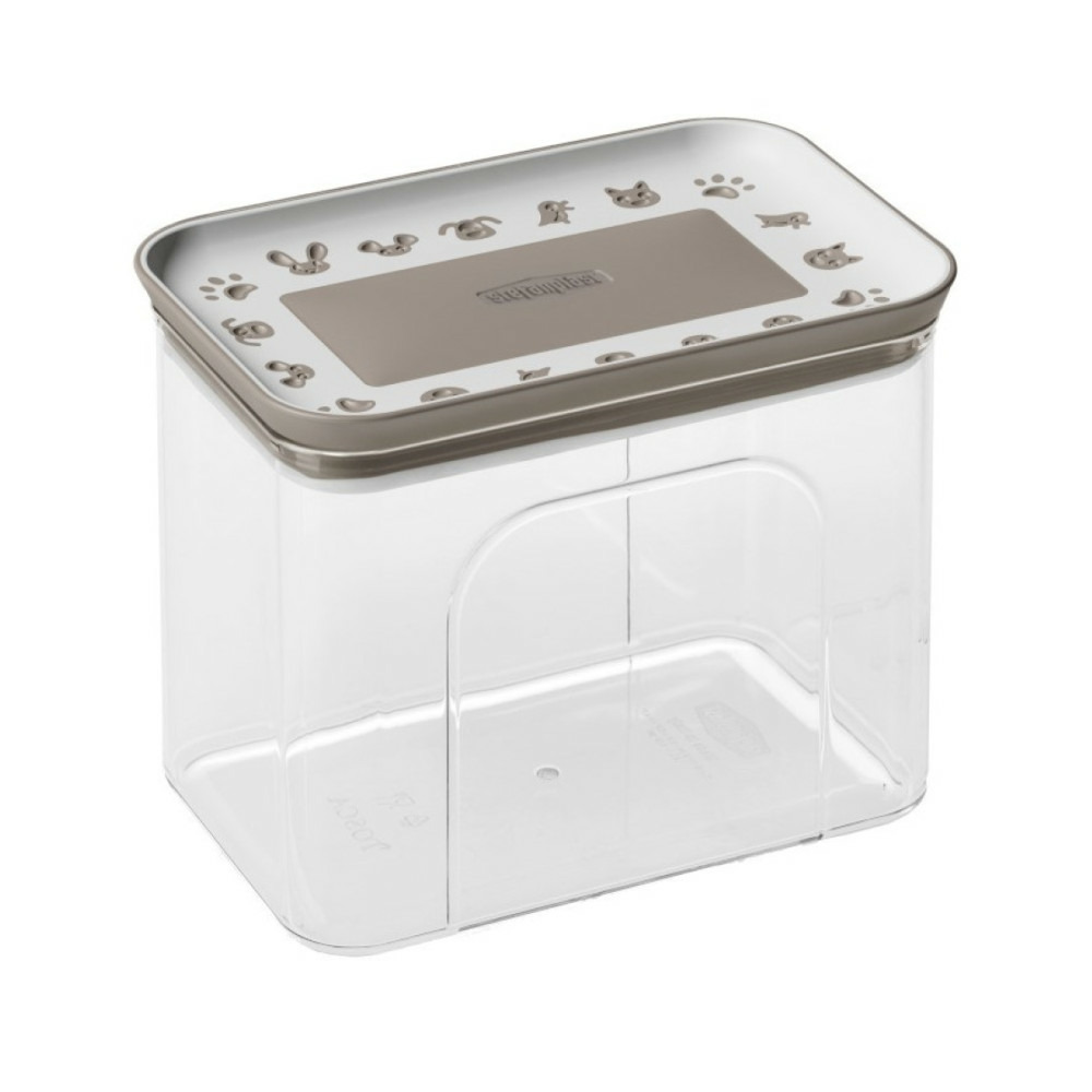 Boite à friandises hermétique taupe 1.2 litres pour chien ou chat