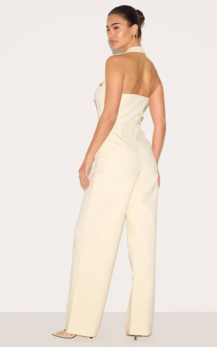 Butter Yellow Combinaison-pantalon Premium Tissée À Encolure Dos-nu Et Jambes Larges