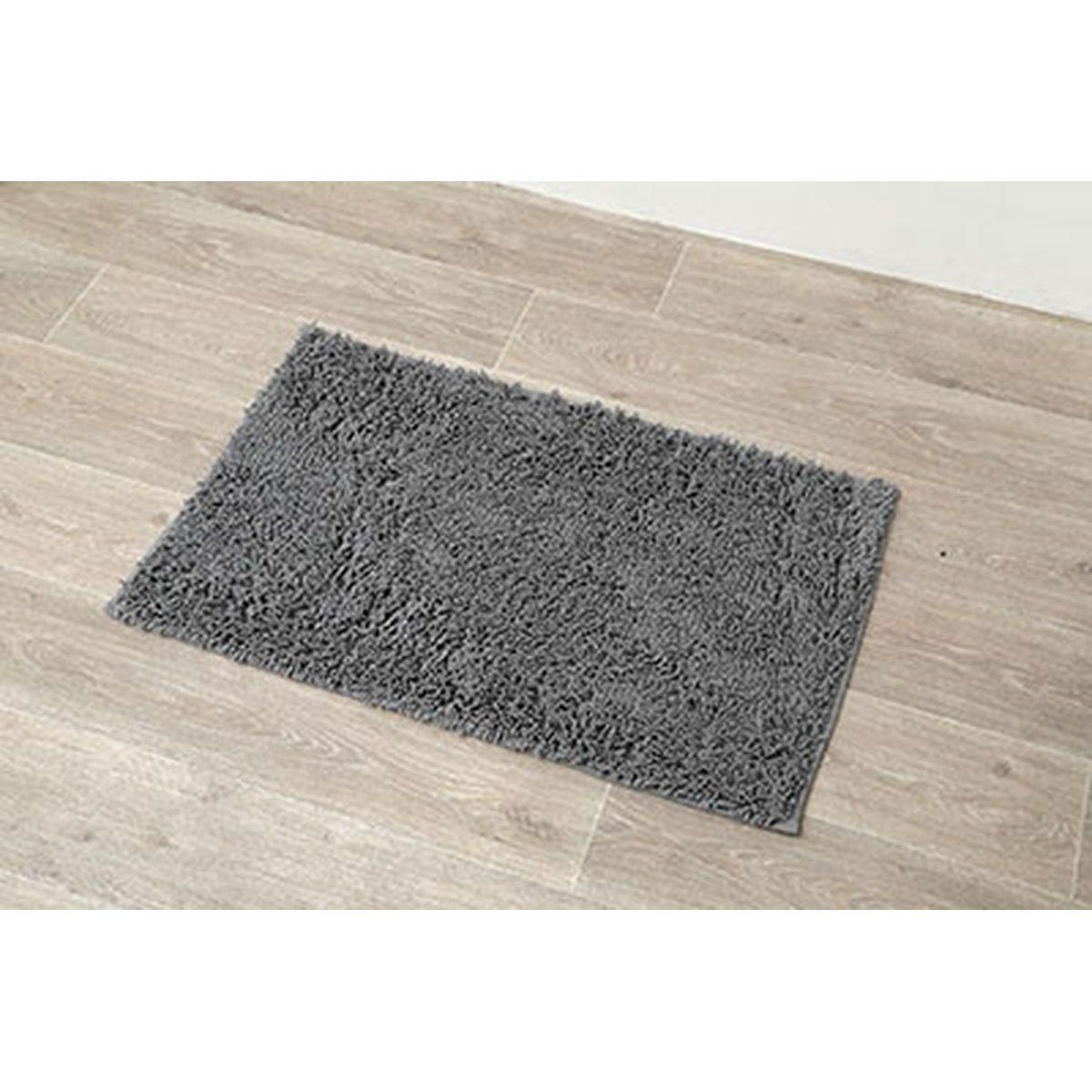 TAPIS MICROFIBRE PETITE CHENILLE 50X80CM GRIS