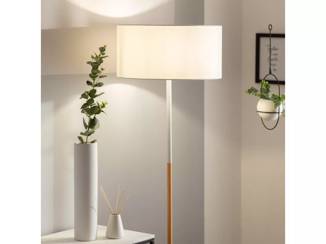 Lampadaire Métal Silinda WiFi avec Variateur Blanc