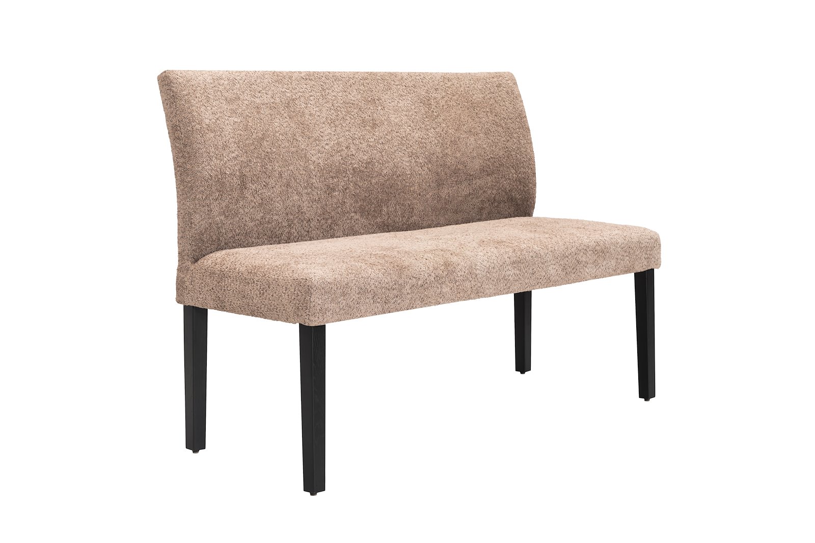 Rigel benk 130 cm. Tekstil Teddy 3613 Light Brown med ben DL10/E018 Black sky