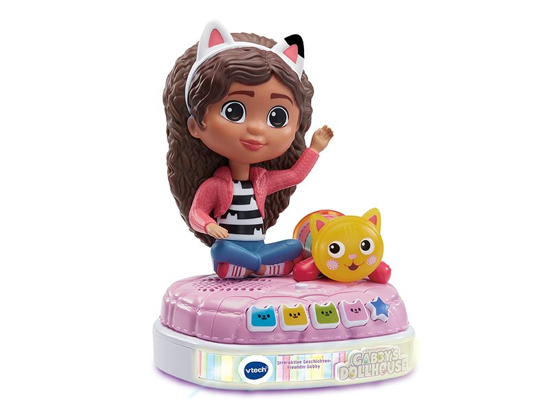 Vtech Gabbys Dollhouse – Interaktive Geschichten -DE- Batteriebetriebene Spielfigur mit Licht- und Soundeffekten