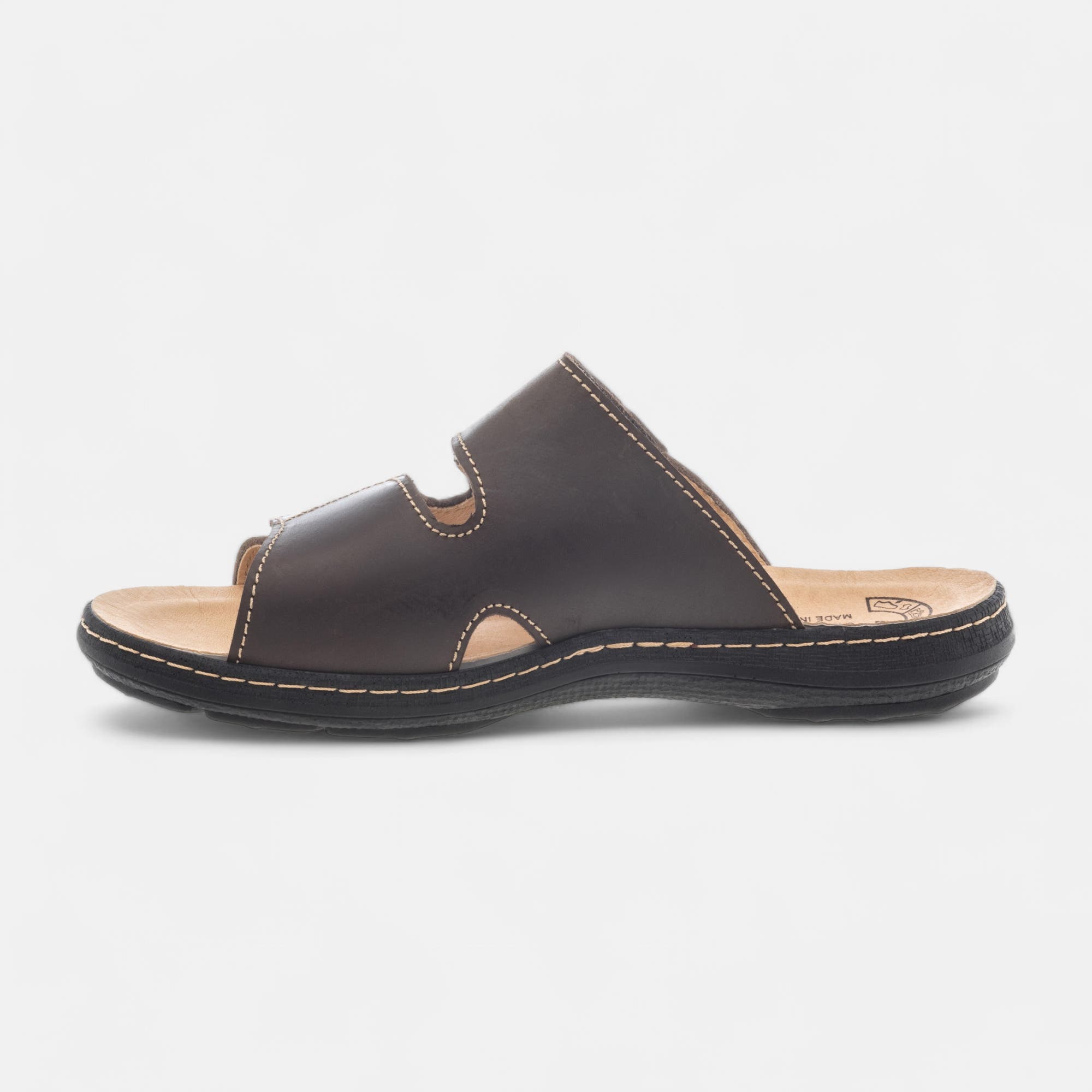 Mules Homme en cuir marron
