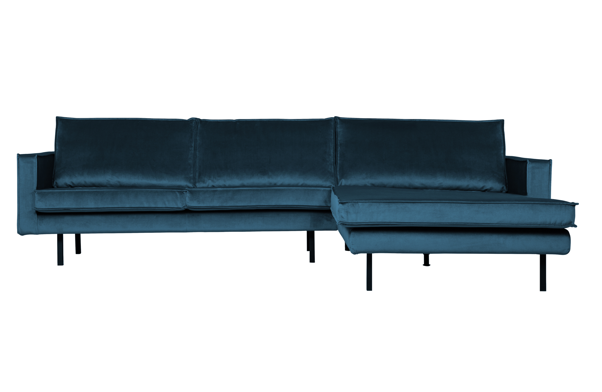 BePureHome chaise longue Rodeo velvet Rechts - Blue