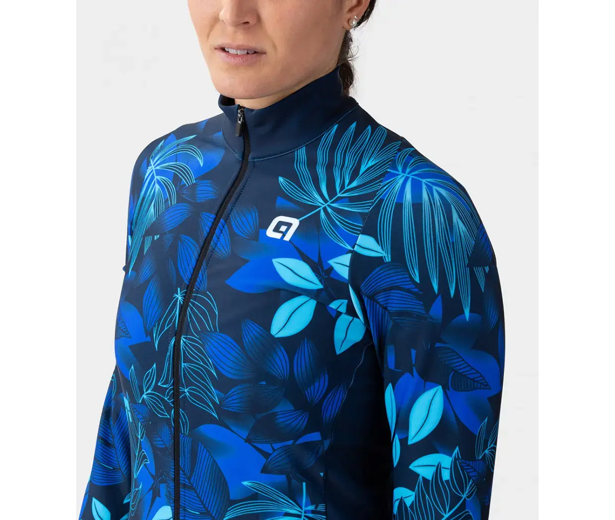 Ale PR.E Green Garden Fietsshirt Lange Mouwen Blauw Dames