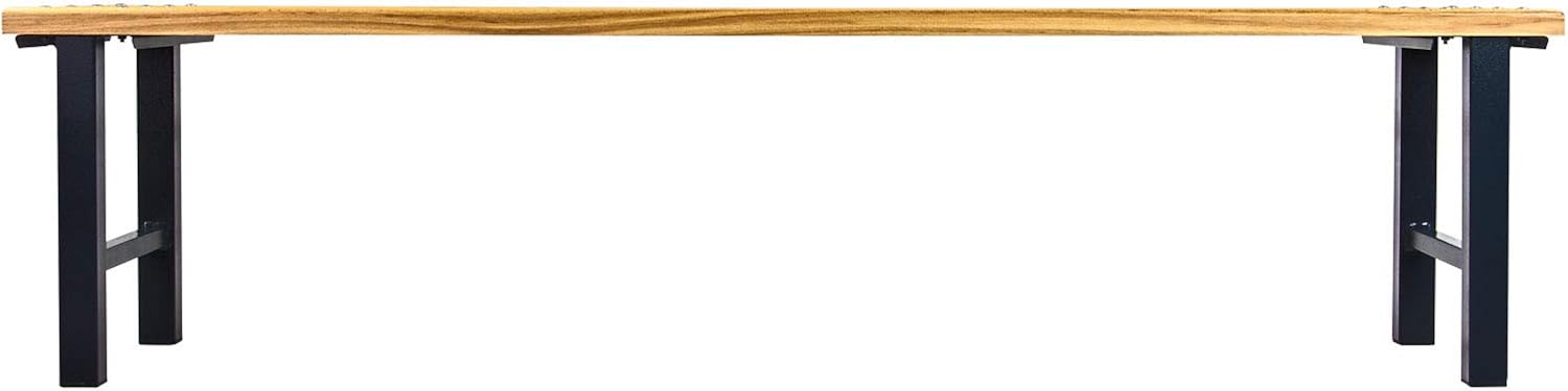 Umkleidebank 200x40x42 cm – Sitzbank ohne Schuhrost – Massives Buchenholz & Stahlgestell – Robuste Garderobenbank für Sport, Fitness, Schule & Betrieb – Turnbank Sozialraumbank