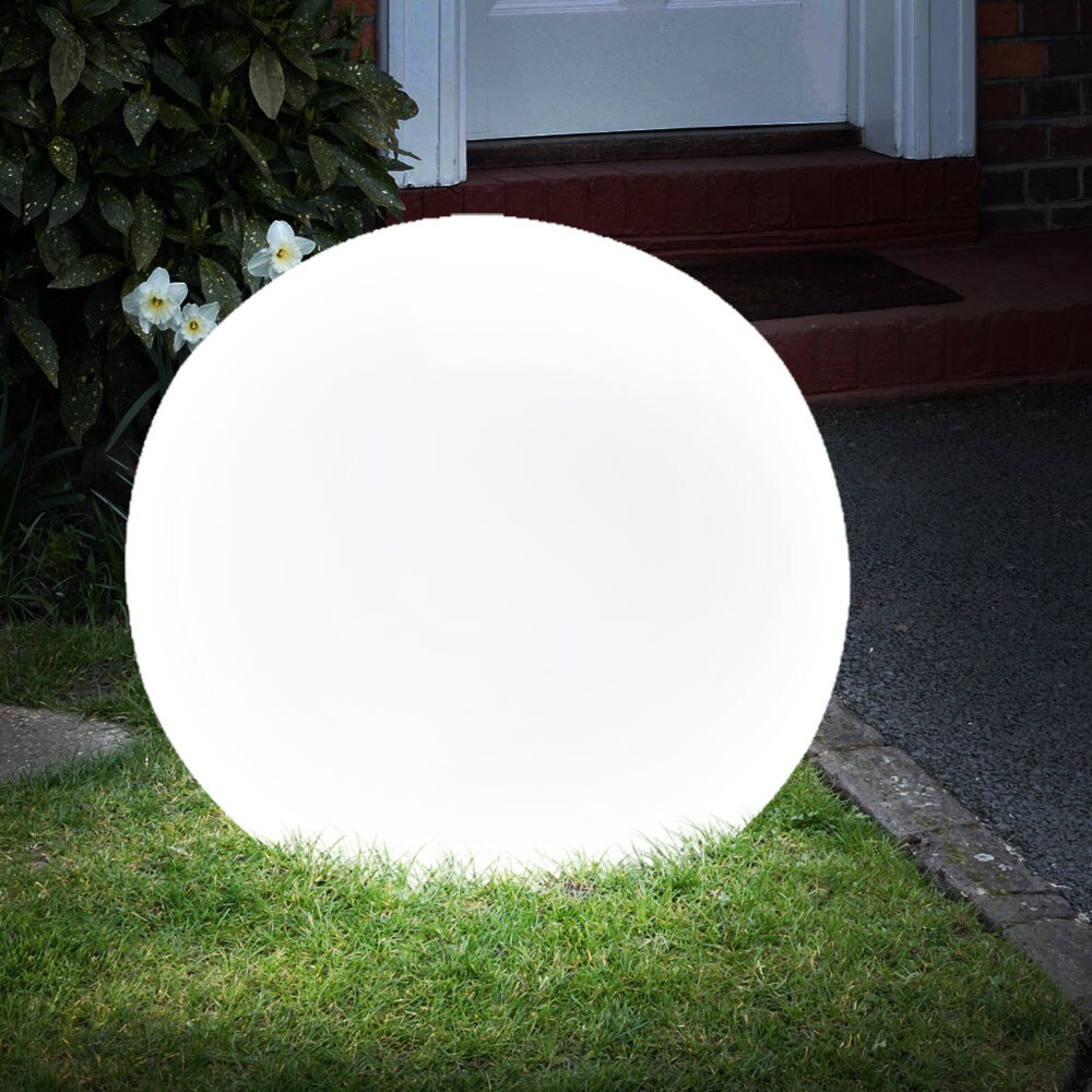 LED Solarleuchte, Kugel, weiß, D 30 cm