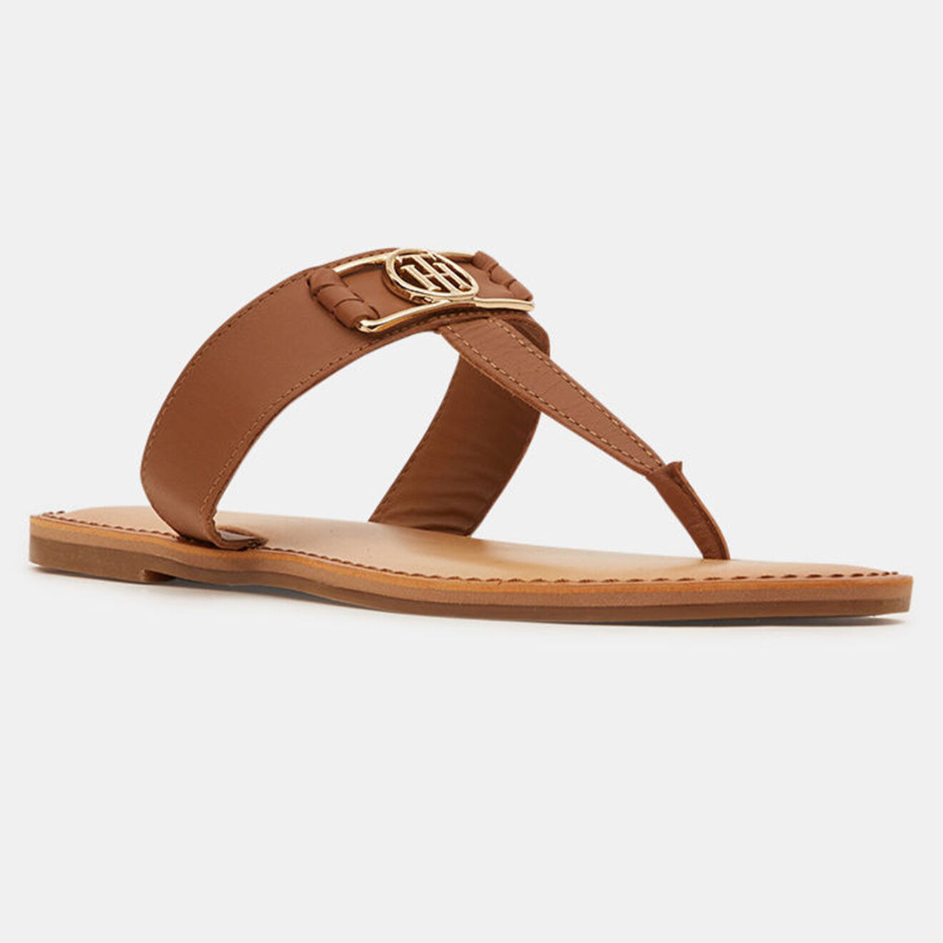 Tommy Hilfiger Sandales en Cuir Hardware cognac
