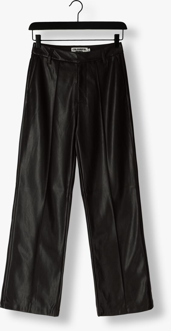 COLOURFUL REBEL zwarte colourful rebel wijde broek rus vegan leather pants