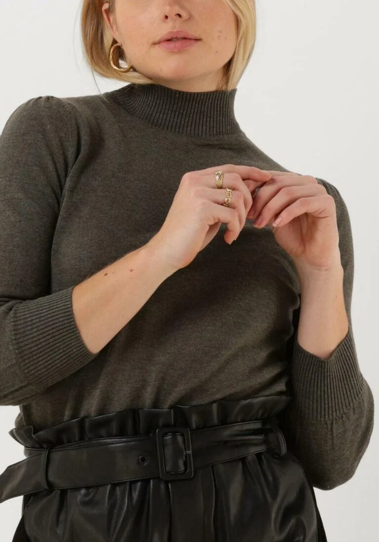 MINUS donkergroene minus trui mersin roll neck knit