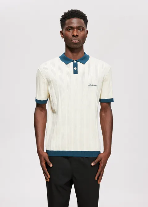 Polo met colorblock off-white (WIT.IV)