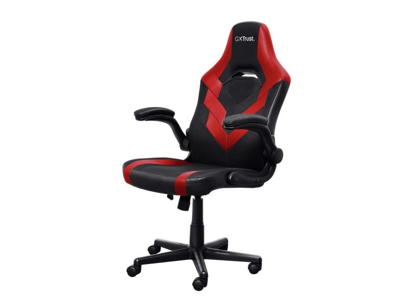 Trust Gaming-Stuhl GXT 703R RIYE Rot/Schwarz Bequemer verstellbarer Gaming-Stuhl mit hochklappbaren Armlehnen