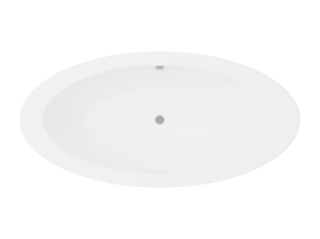 Baignoire îlot ovale - 251 L - 185 x 90 x 58 cm - Noire - Acrylique - MARMATI
