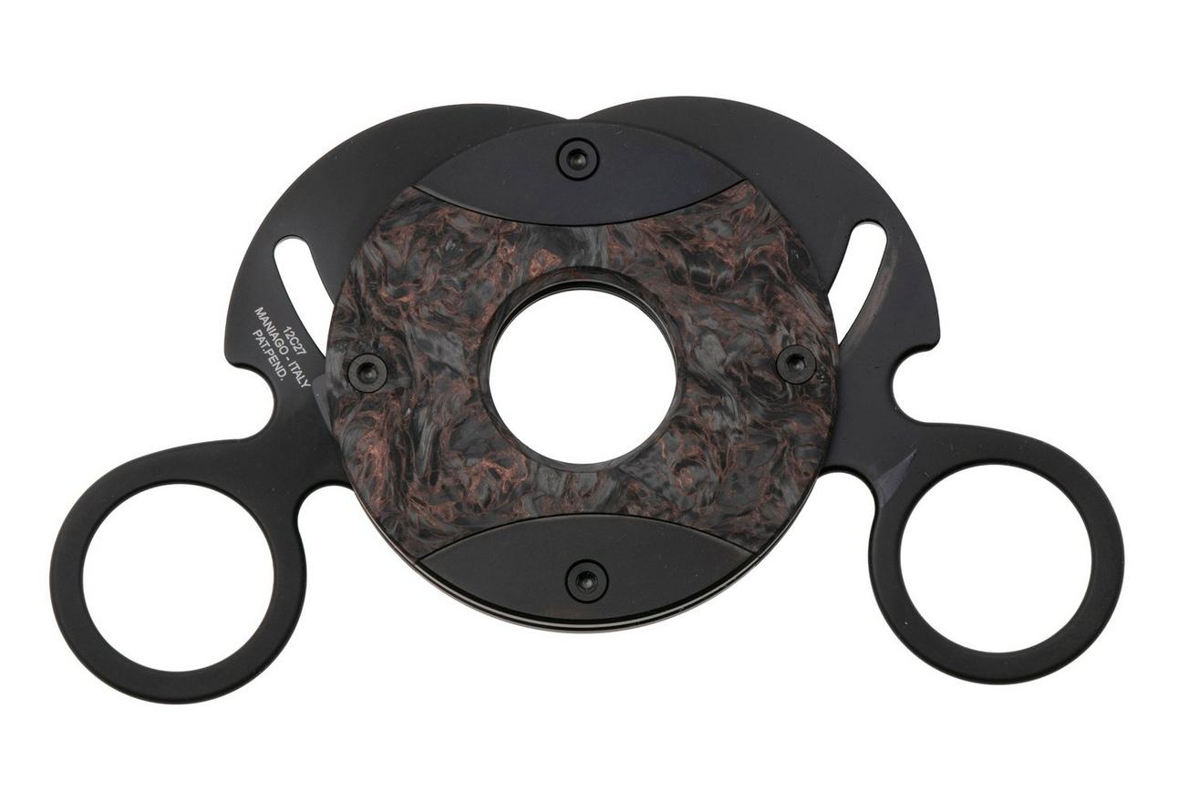 Fox Circle Cigar Cutter 744-CFD, PVD Sandvik 12C27, Dark Matter Fatcarbon Titanium, sigaarknipper